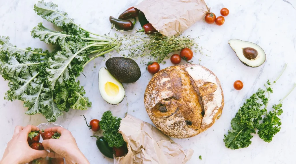 Sandwich ingredients flat lay - illustrative stock photo