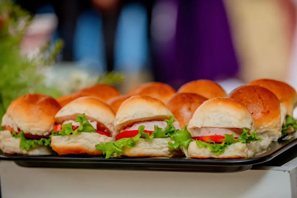 Platter of mini sandwiches - illustrative stock photo